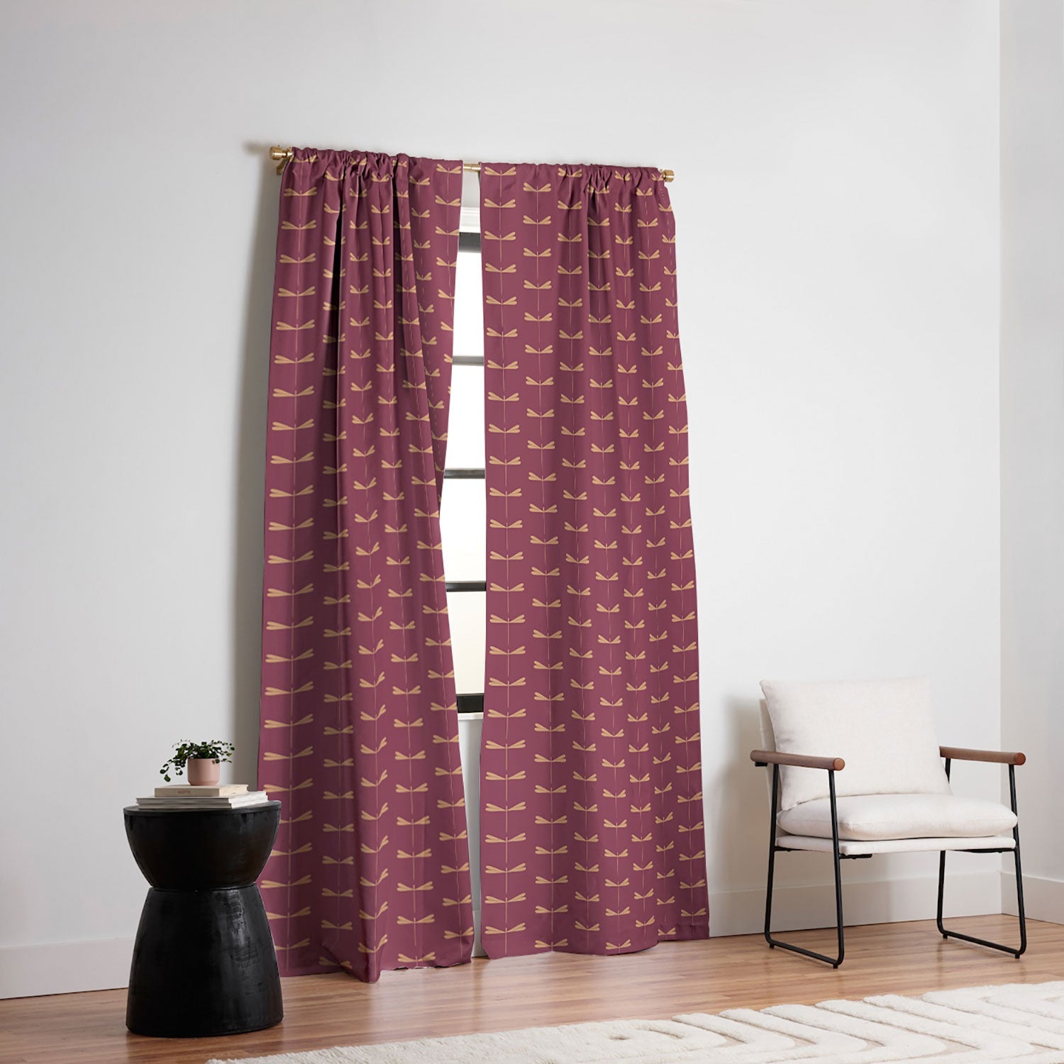Colour Poems Dragonfly Pattern Mauve Blackout Non Repeat