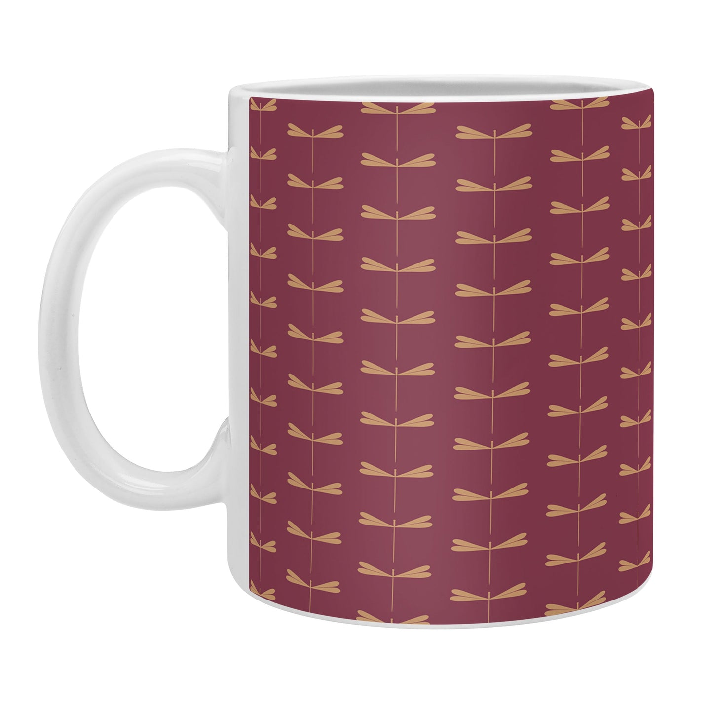 Colour Poems Dragonfly Pattern Mauve Coffee Mug