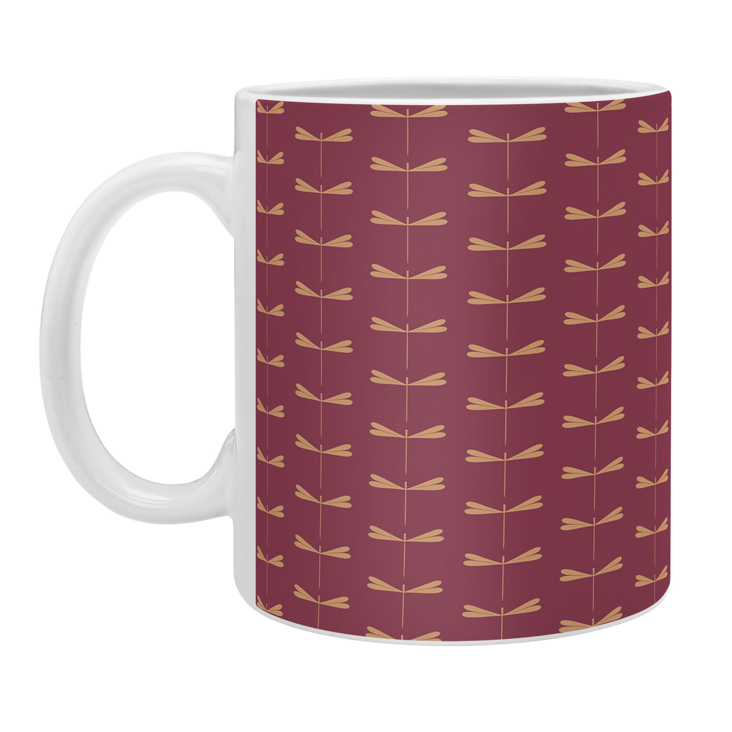 Colour Poems Dragonfly Pattern Mauve Coffee Mug