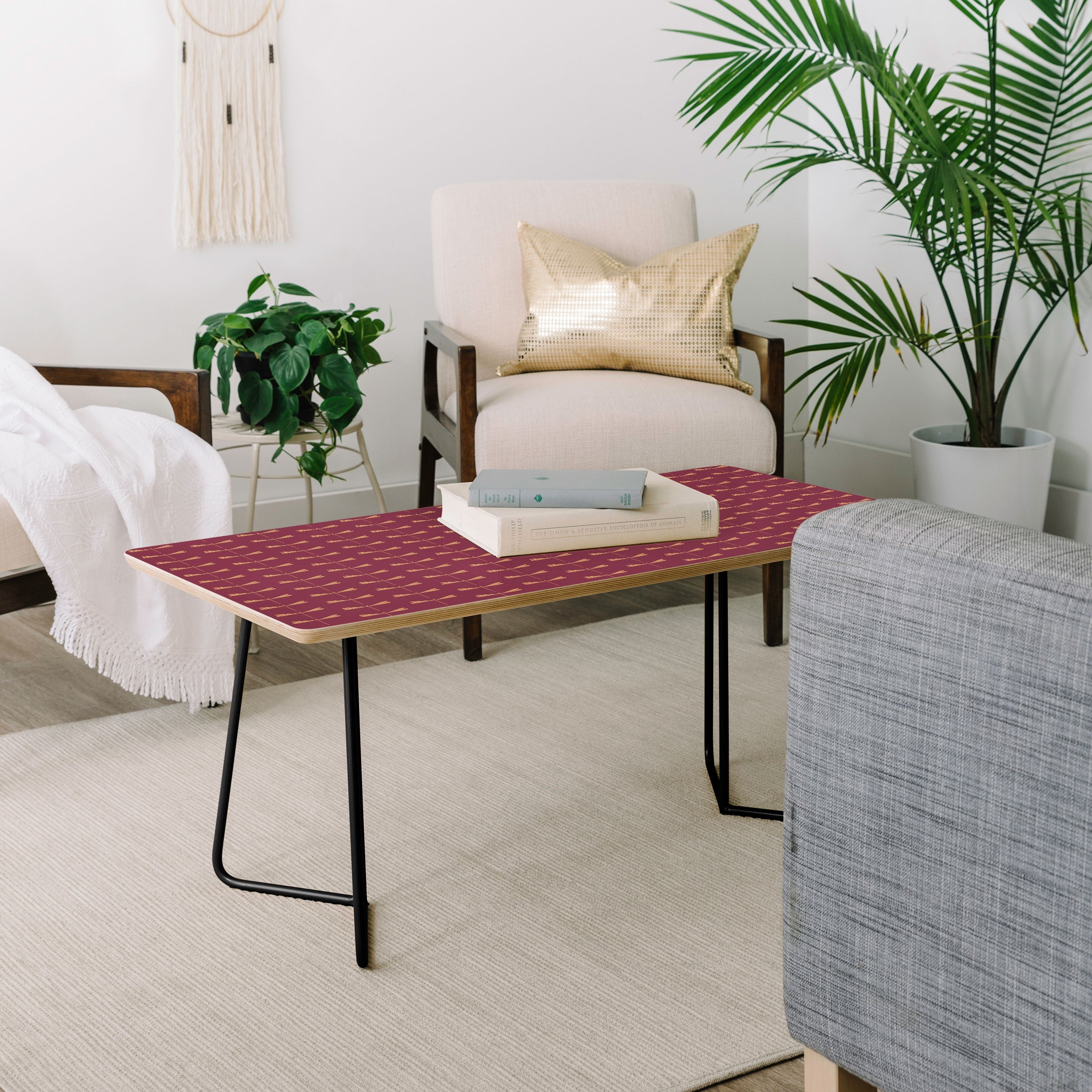 Colour Poems Dragonfly Pattern Mauve Coffee Table