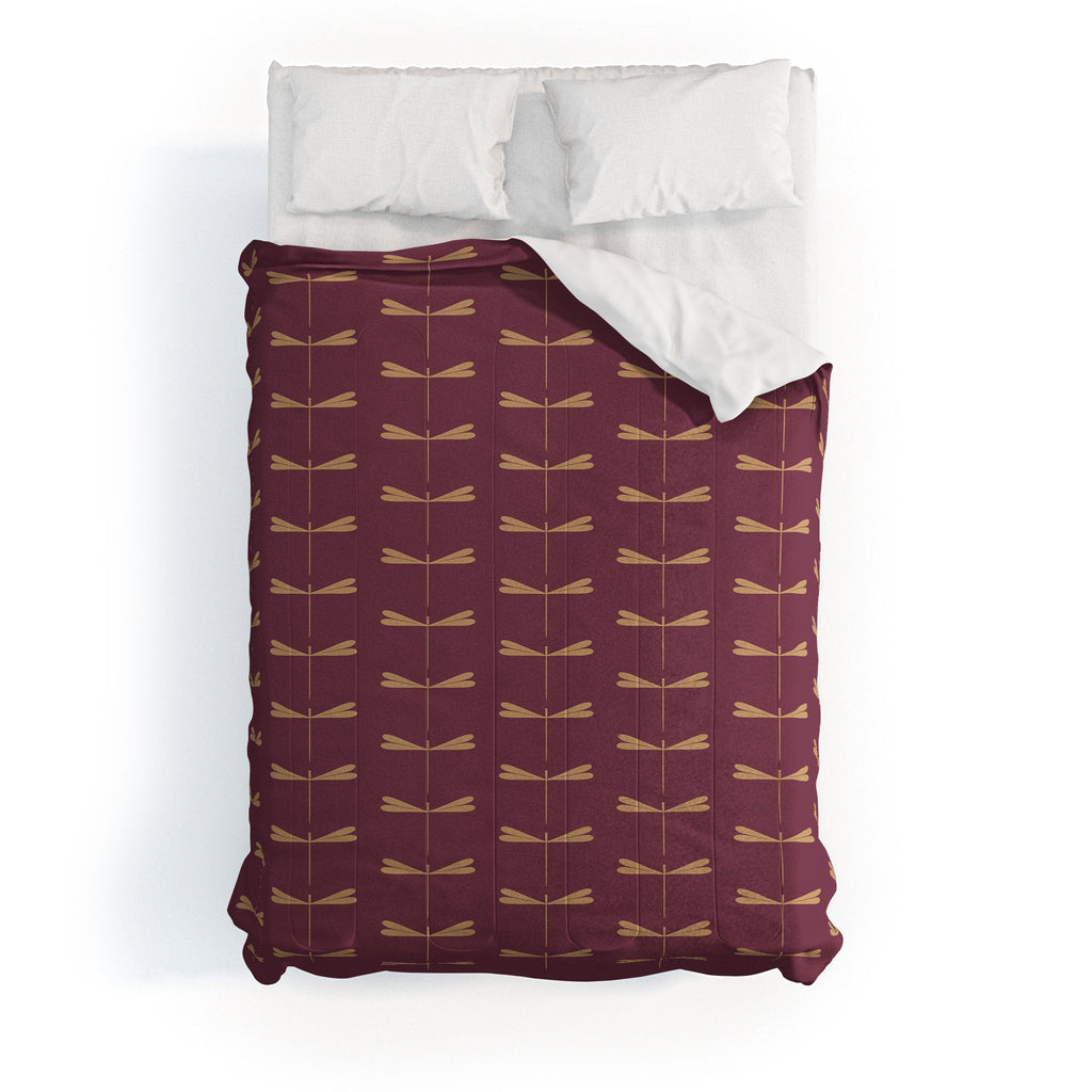 Colour Poems Dragonfly Pattern Mauve Comforter