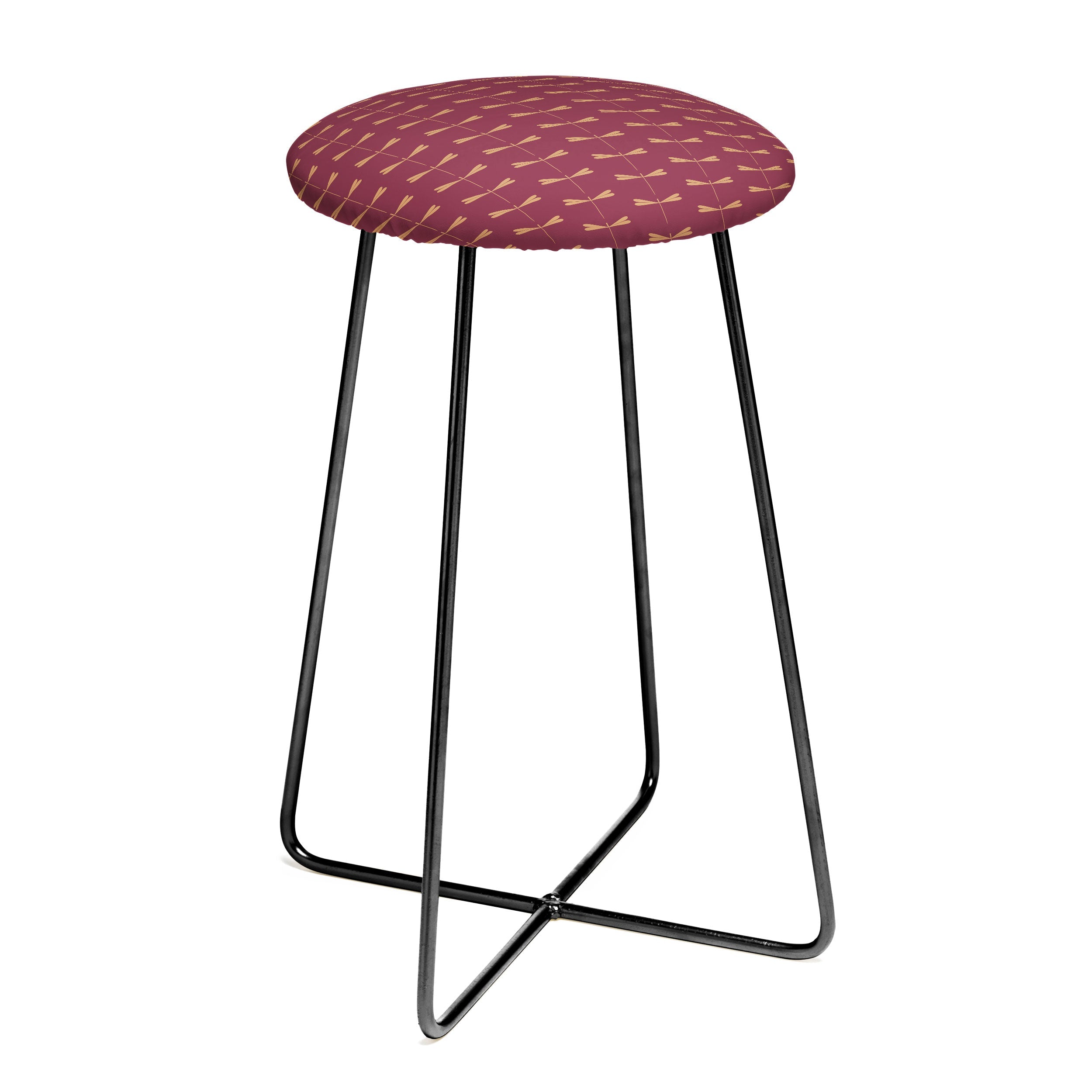 Colour Poems Dragonfly Pattern Mauve Counter Stool
