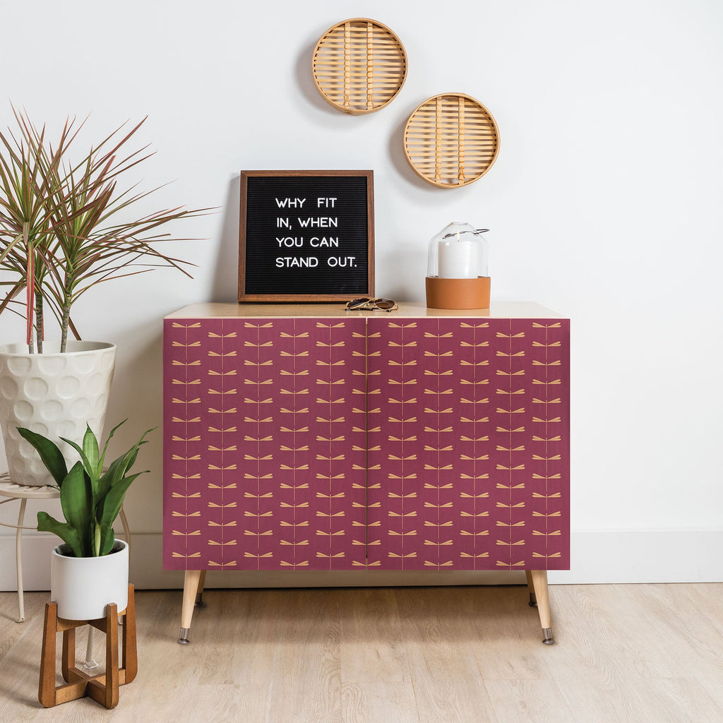 Colour Poems Dragonfly Pattern Mauve Credenza