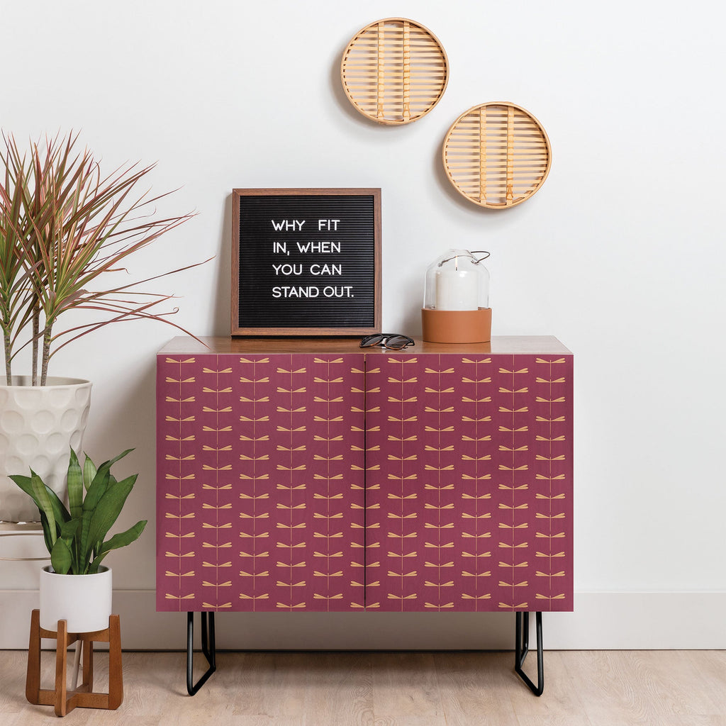 Colour Poems Dragonfly Pattern Mauve Credenza