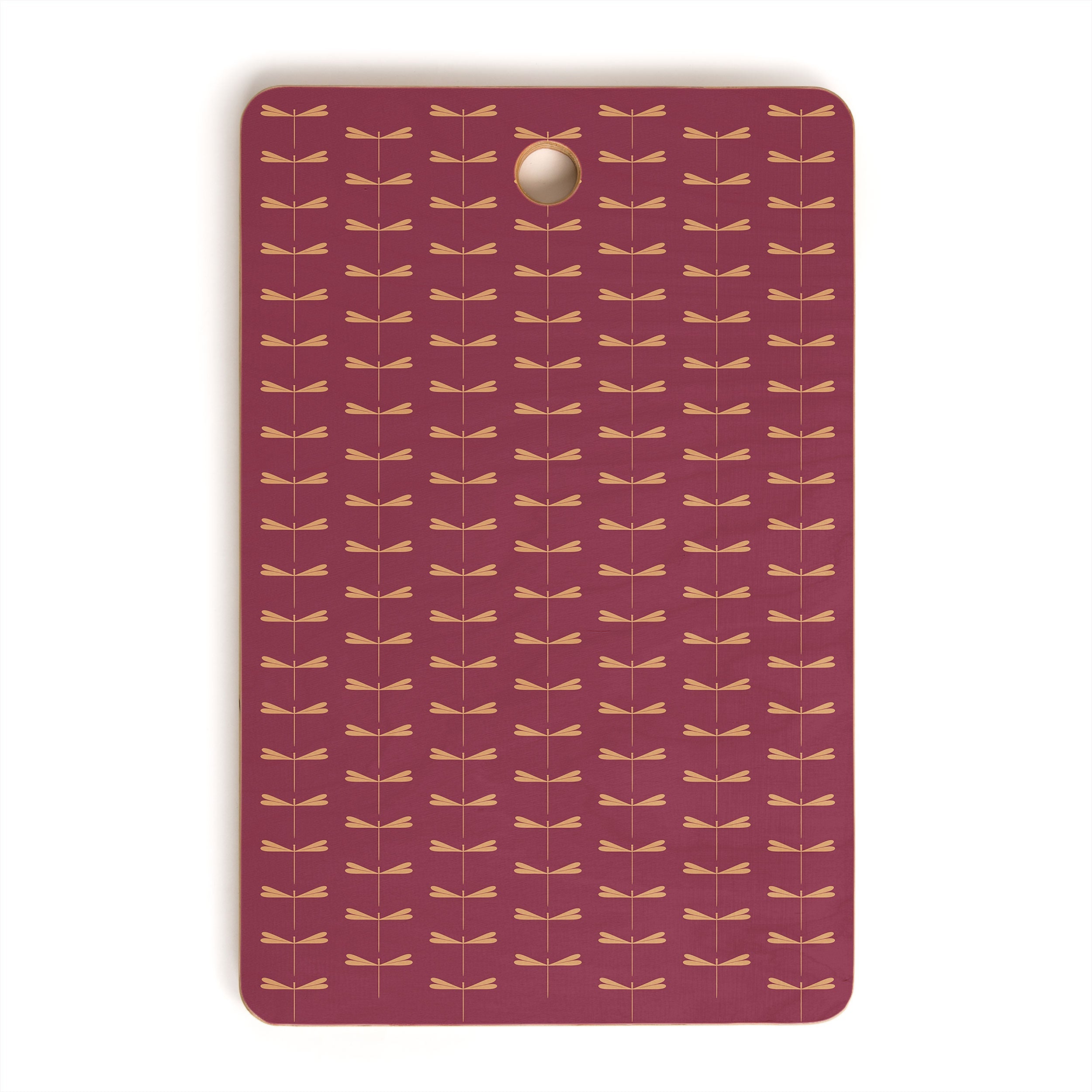 Colour Poems Dragonfly Pattern Mauve Cutting Board Rectangle