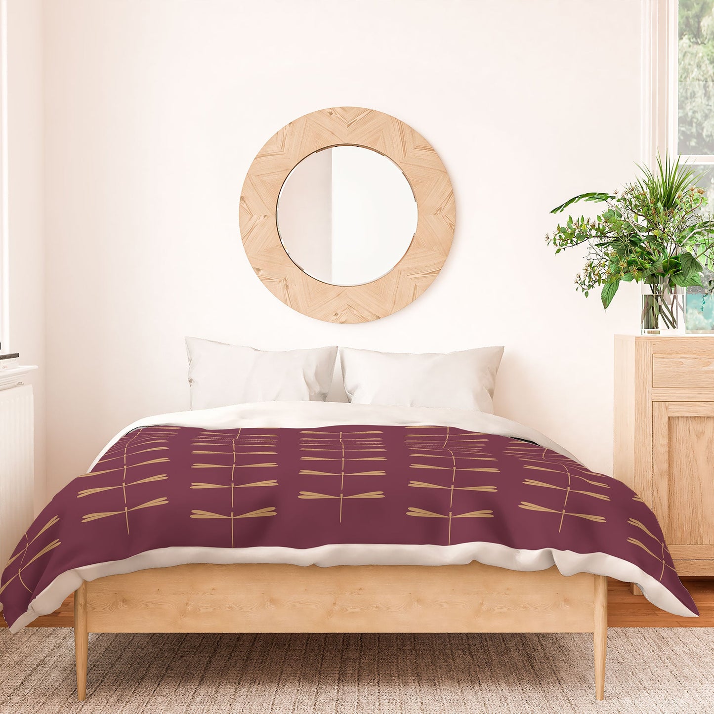 Colour Poems Dragonfly Pattern Mauve Duvet Cover
