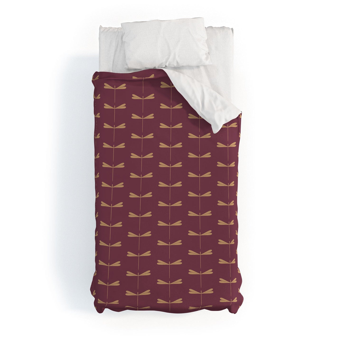 Colour Poems Dragonfly Pattern Mauve Duvet Cover