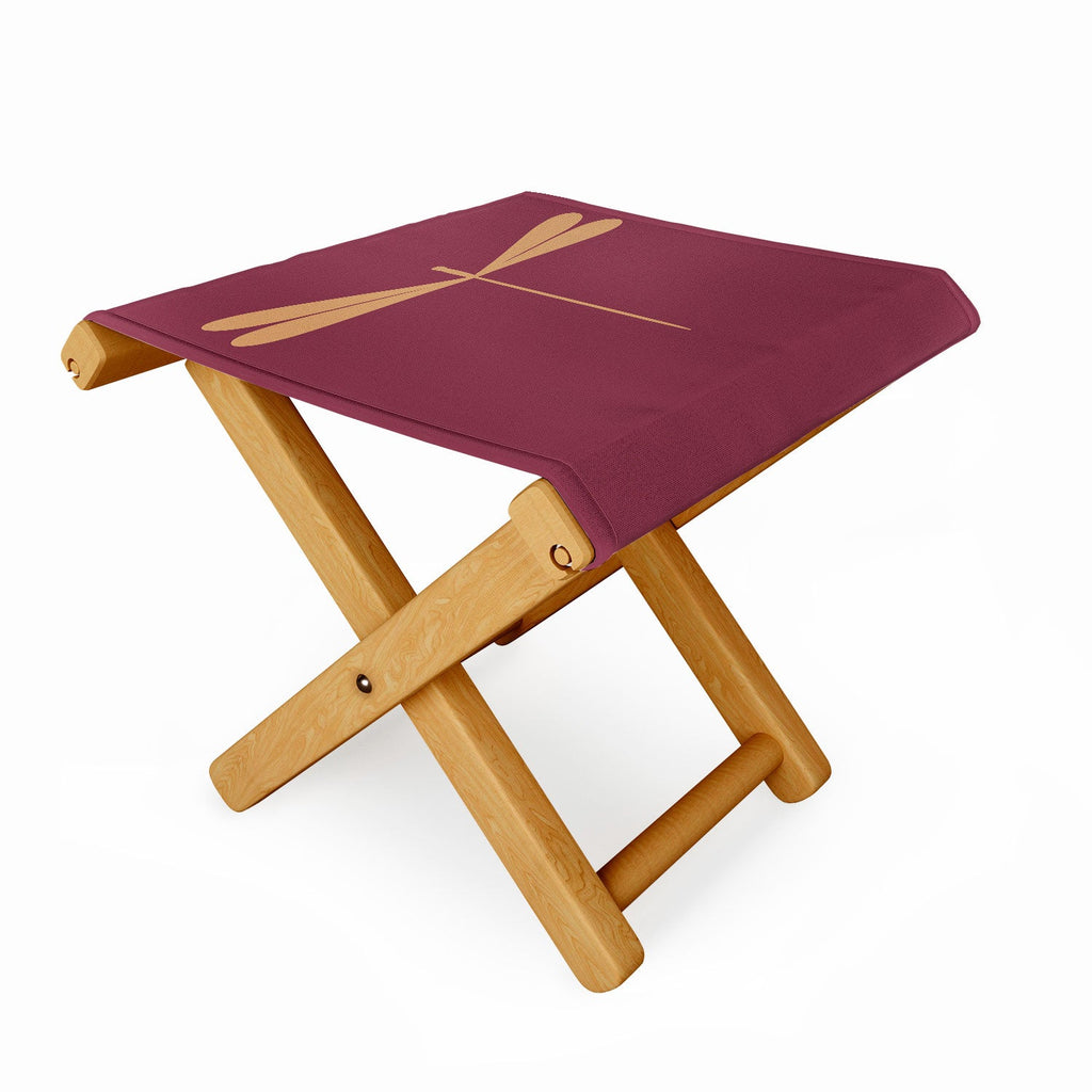 Colour Poems Dragonfly Pattern Mauve Folding Stool