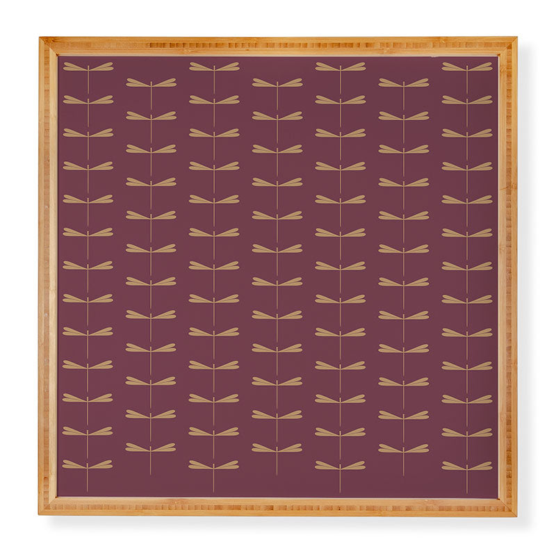 Colour Poems Dragonfly Pattern Mauve Framed Wall Art