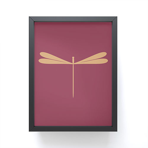 Colour Poems Dragonfly Pattern Mauve Framed Mini Art Print