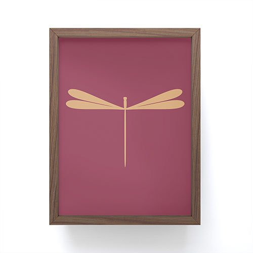 Colour Poems Dragonfly Pattern Mauve Framed Mini Art Print