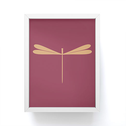Colour Poems Dragonfly Pattern Mauve Framed Mini Art Print