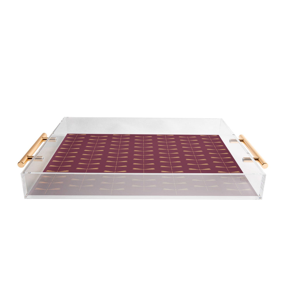 Colour Poems Dragonfly Pattern Mauve Acrylic Tray