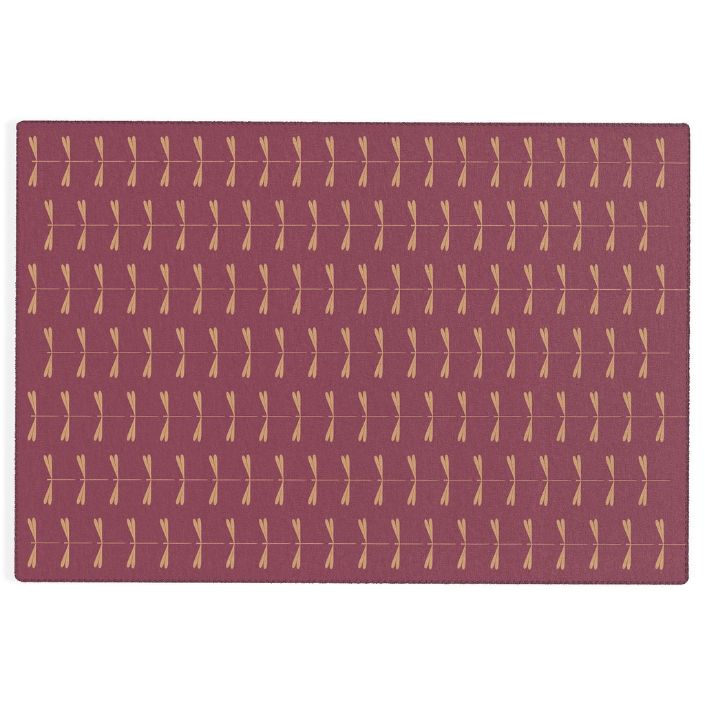 Colour Poems Dragonfly Pattern Mauve Outdoor Rug