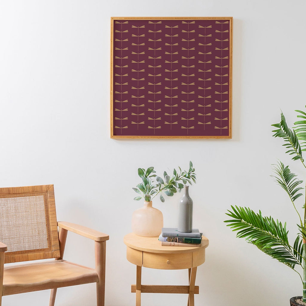 Colour Poems Dragonfly Pattern Mauve Framed Wall Art