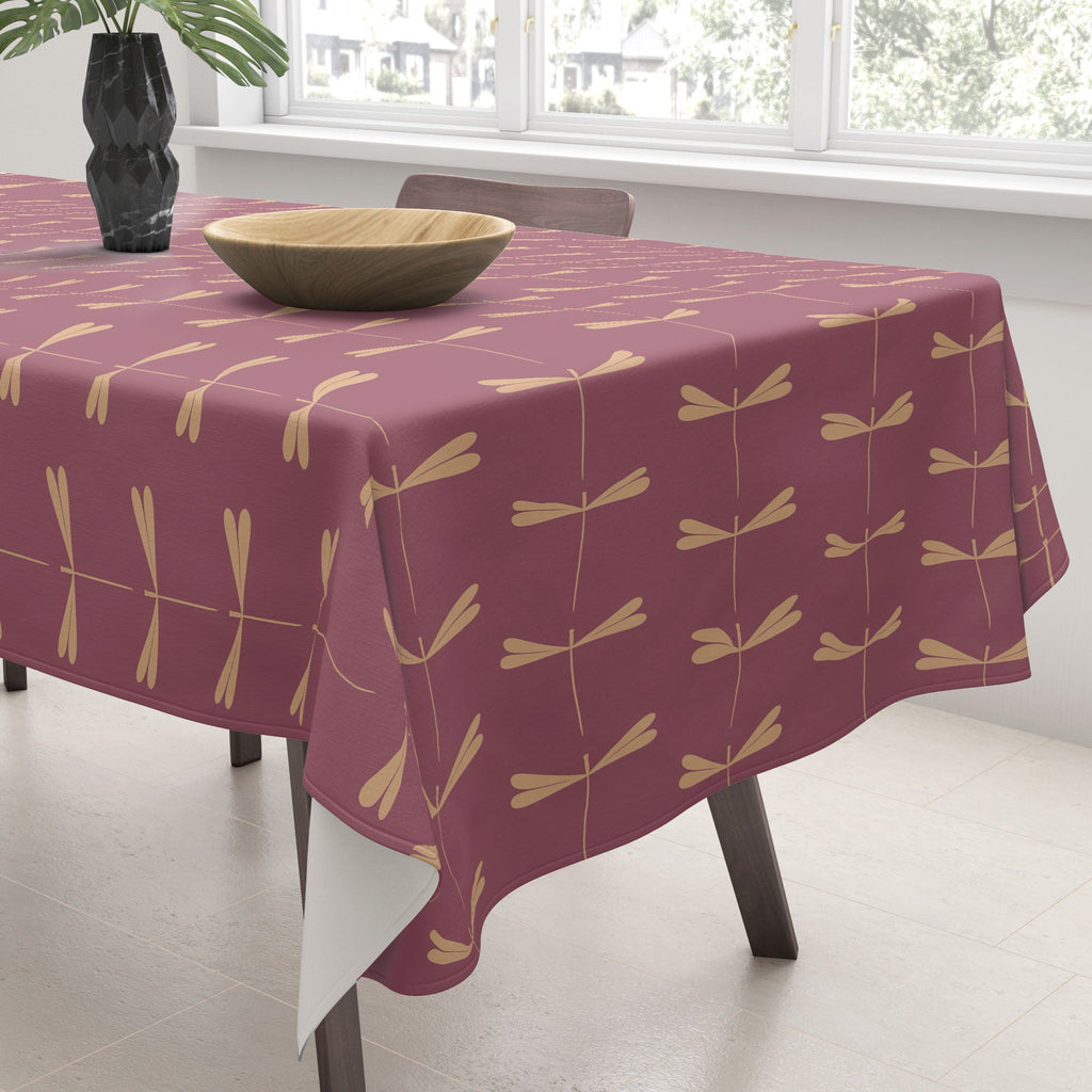 Colour Poems Dragonfly Pattern Mauve Tablecloth
