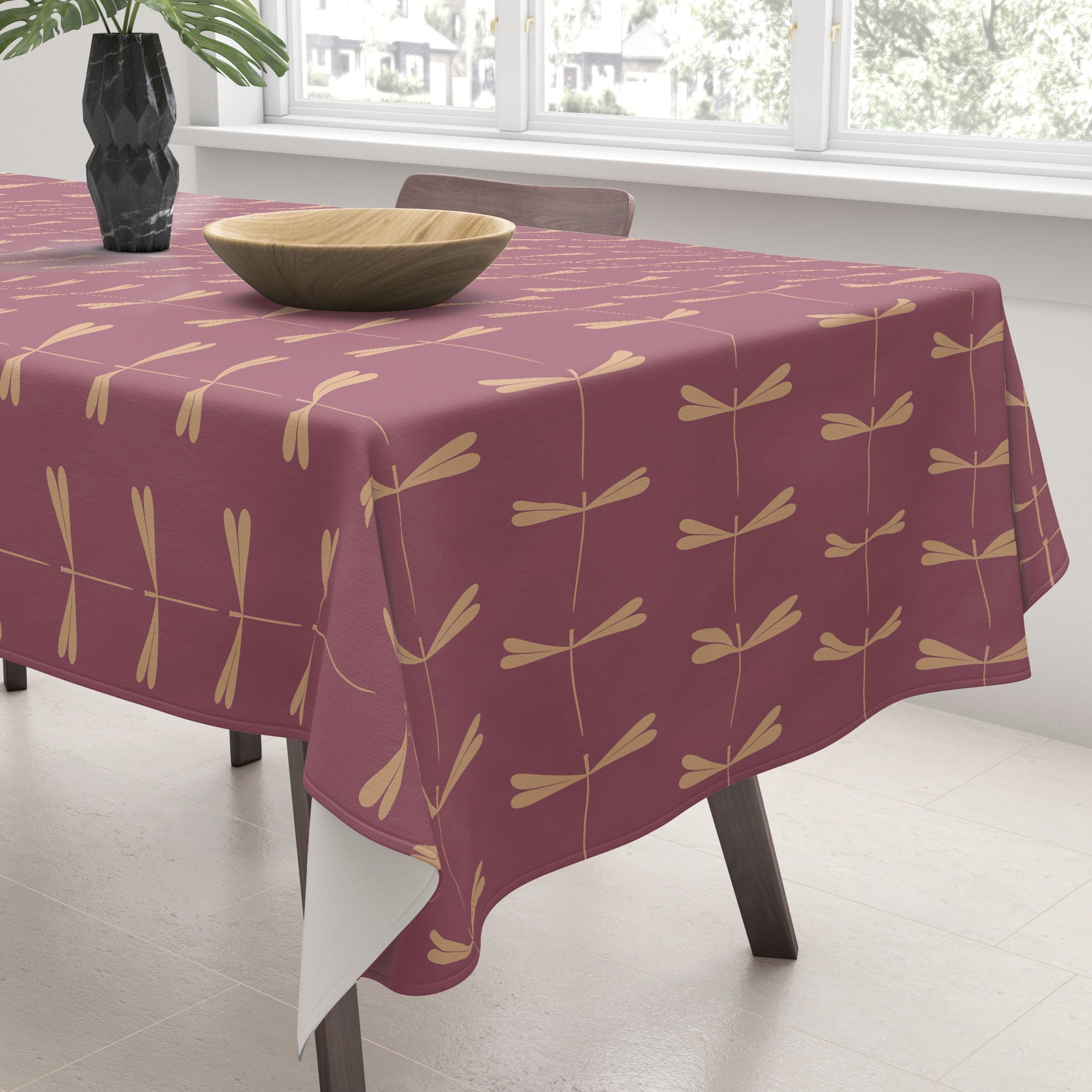 Colour Poems Dragonfly Pattern Mauve Tablecloth