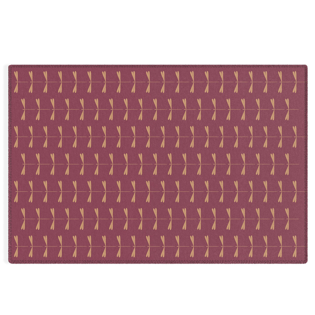 Colour Poems Dragonfly Pattern Mauve Outdoor Rug
