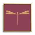 Colour Poems Dragonfly Pattern Mauve Square Metal Framed Art Print