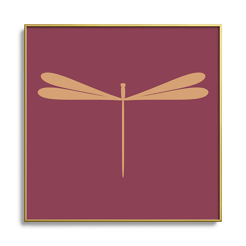 Colour Poems Dragonfly Pattern Mauve Square Metal Framed Art Print