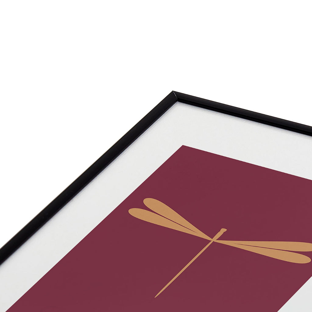Colour Poems Dragonfly Pattern Mauve Metal Framed Art Print