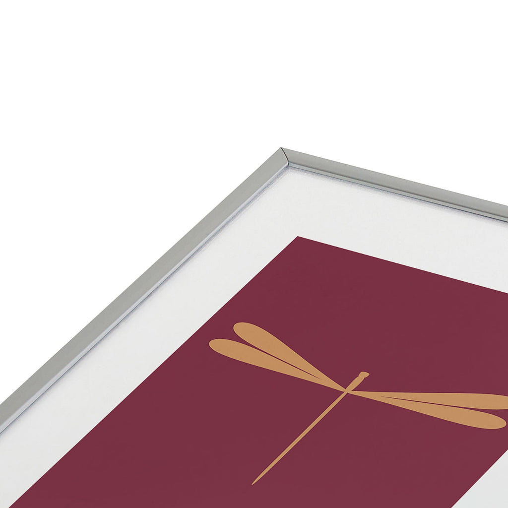 Colour Poems Dragonfly Pattern Mauve Metal Framed Art Print