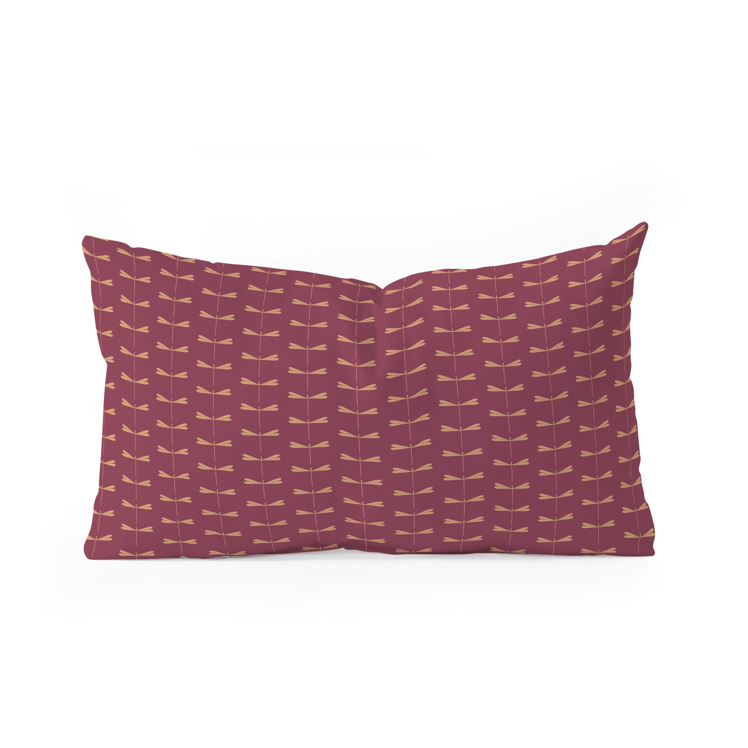 Colour Poems Dragonfly Pattern Mauve Oblong Throw Pillow
