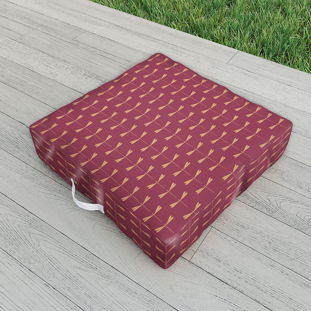 Colour Poems Dragonfly Pattern Mauve Outdoor Floor Cushion