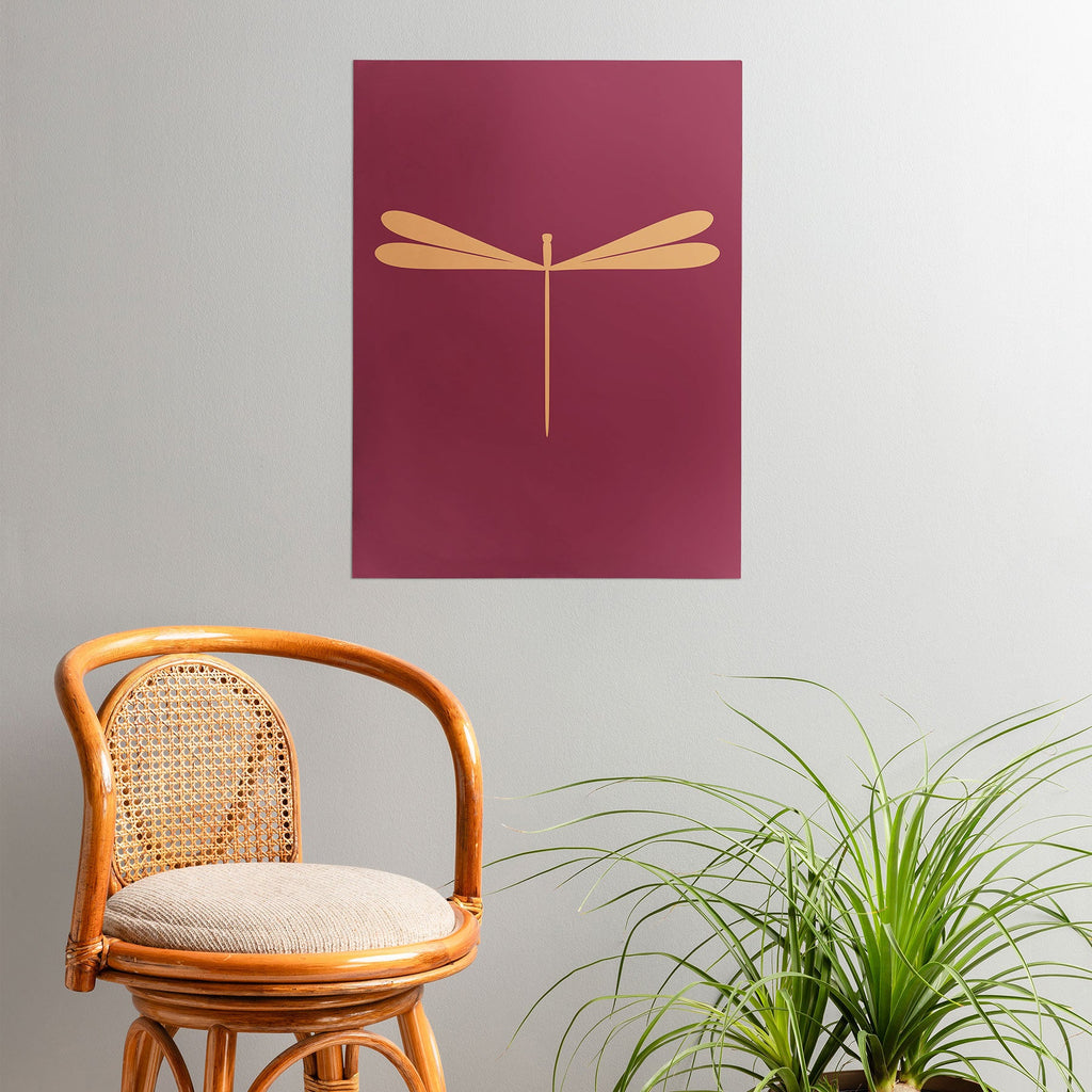 Colour Poems Dragonfly Pattern Mauve Poster