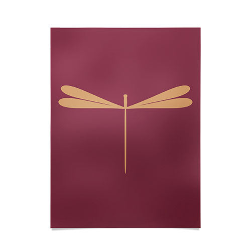 Colour Poems Dragonfly Pattern Mauve Poster