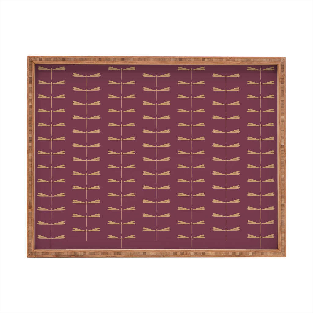 Colour Poems Dragonfly Pattern Mauve Rectangular Tray