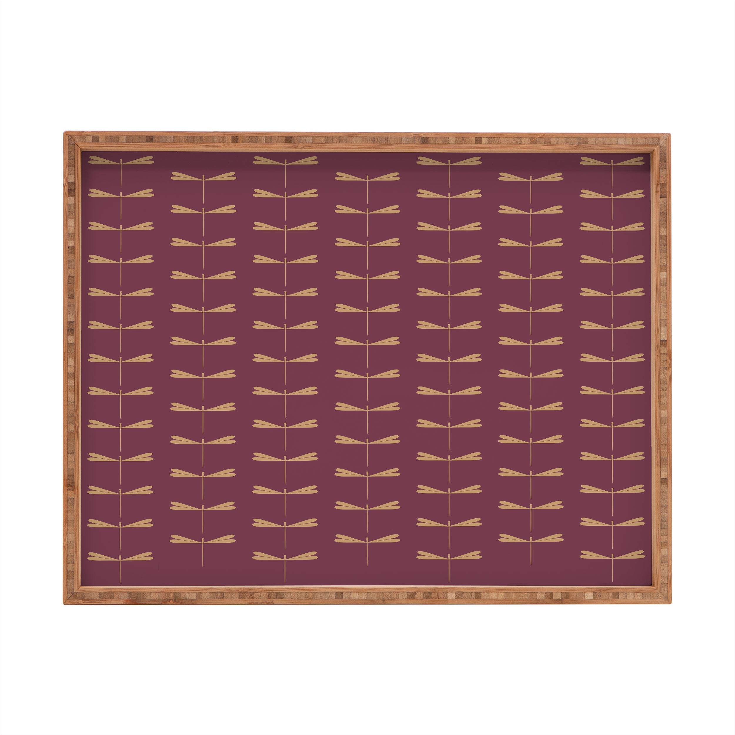 Colour Poems Dragonfly Pattern Mauve Rectangular Tray