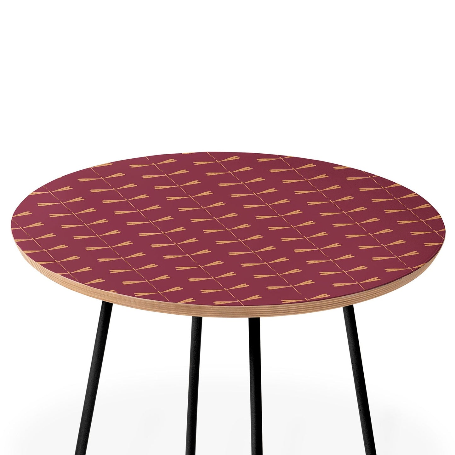 Colour Poems Dragonfly Pattern Mauve Round Side Table