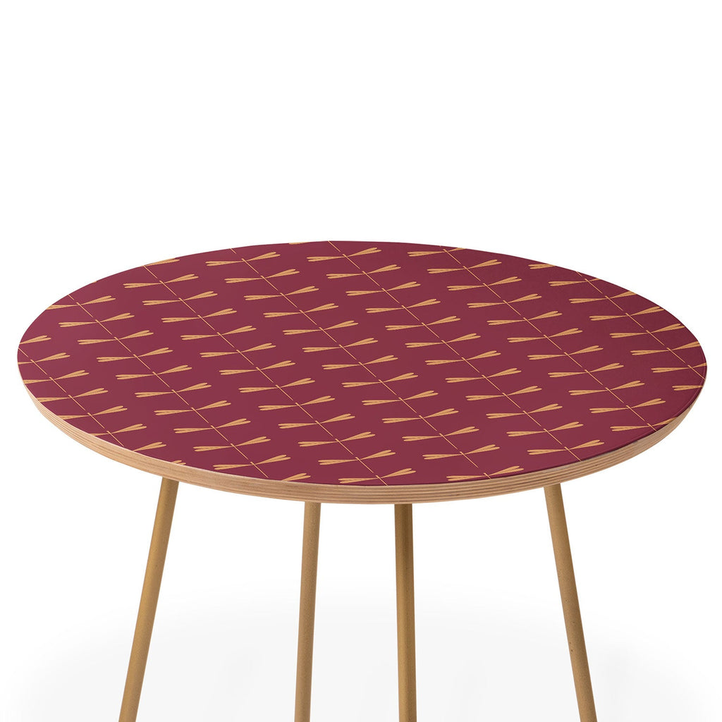 Colour Poems Dragonfly Pattern Mauve Round Side Table