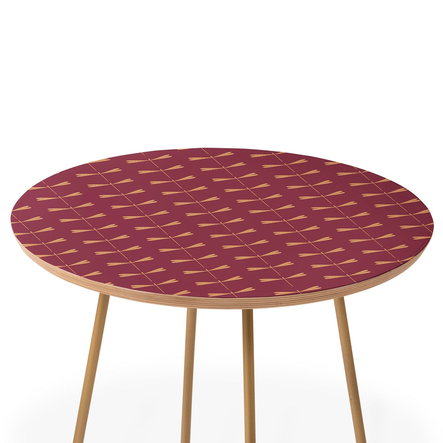 Colour Poems Dragonfly Pattern Mauve Round Side Table
