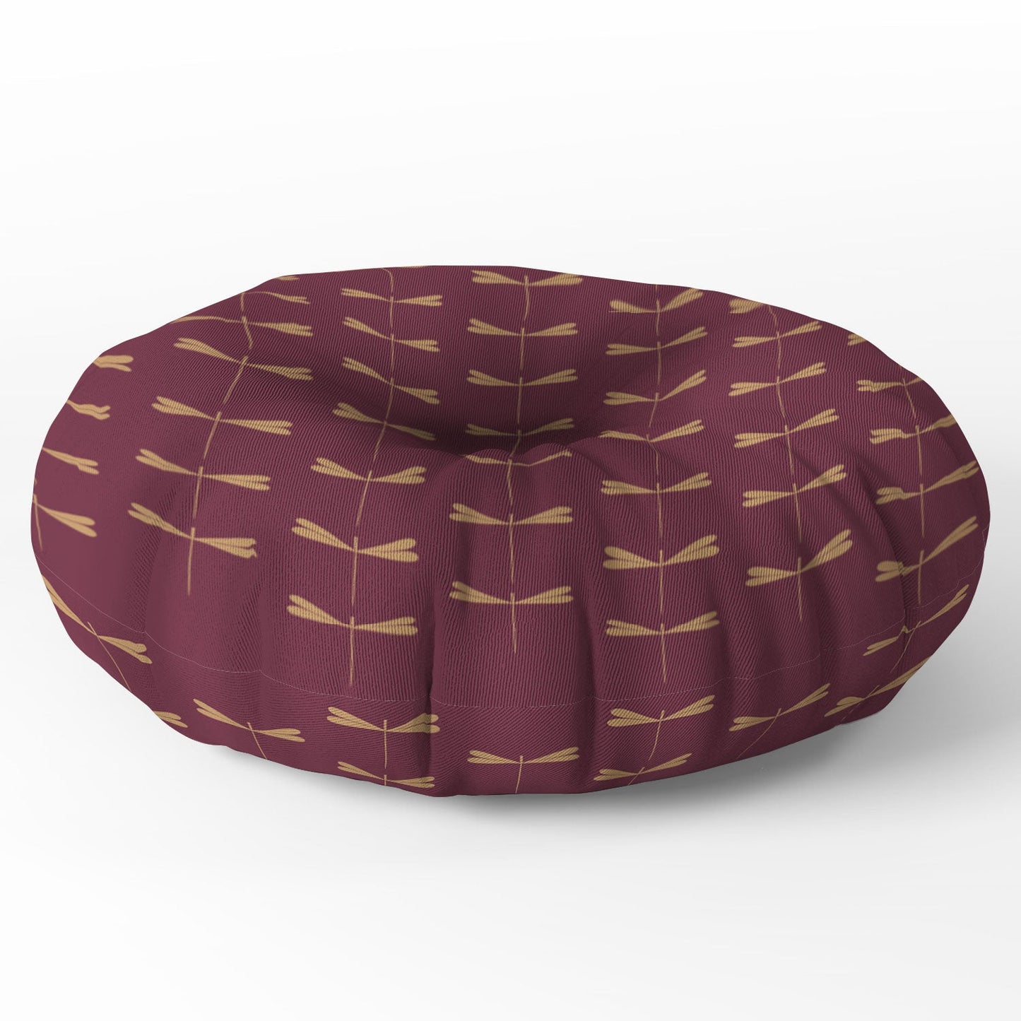 Colour Poems Dragonfly Pattern Mauve Floor Pillow Round