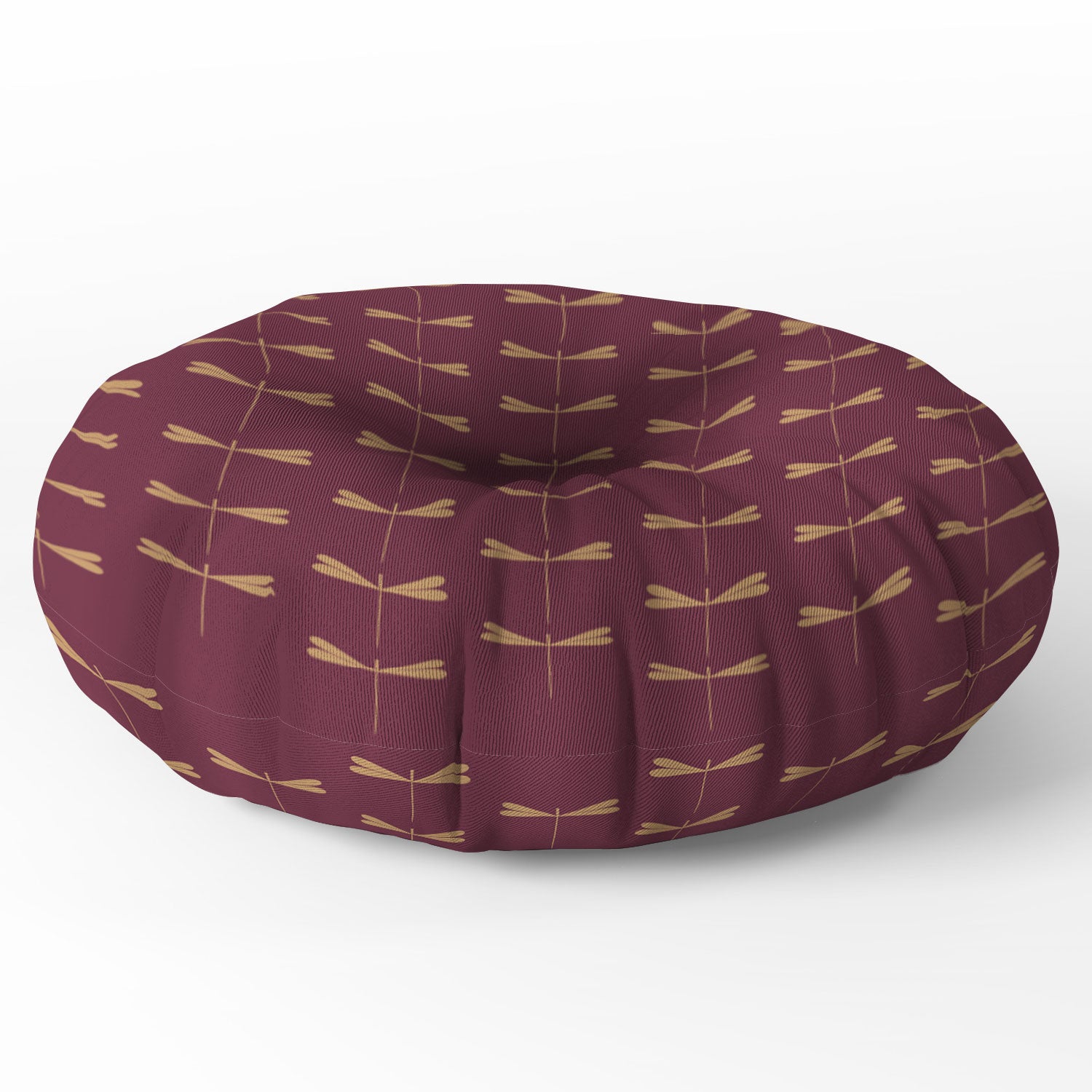 Colour Poems Dragonfly Pattern Mauve Floor Pillow Round