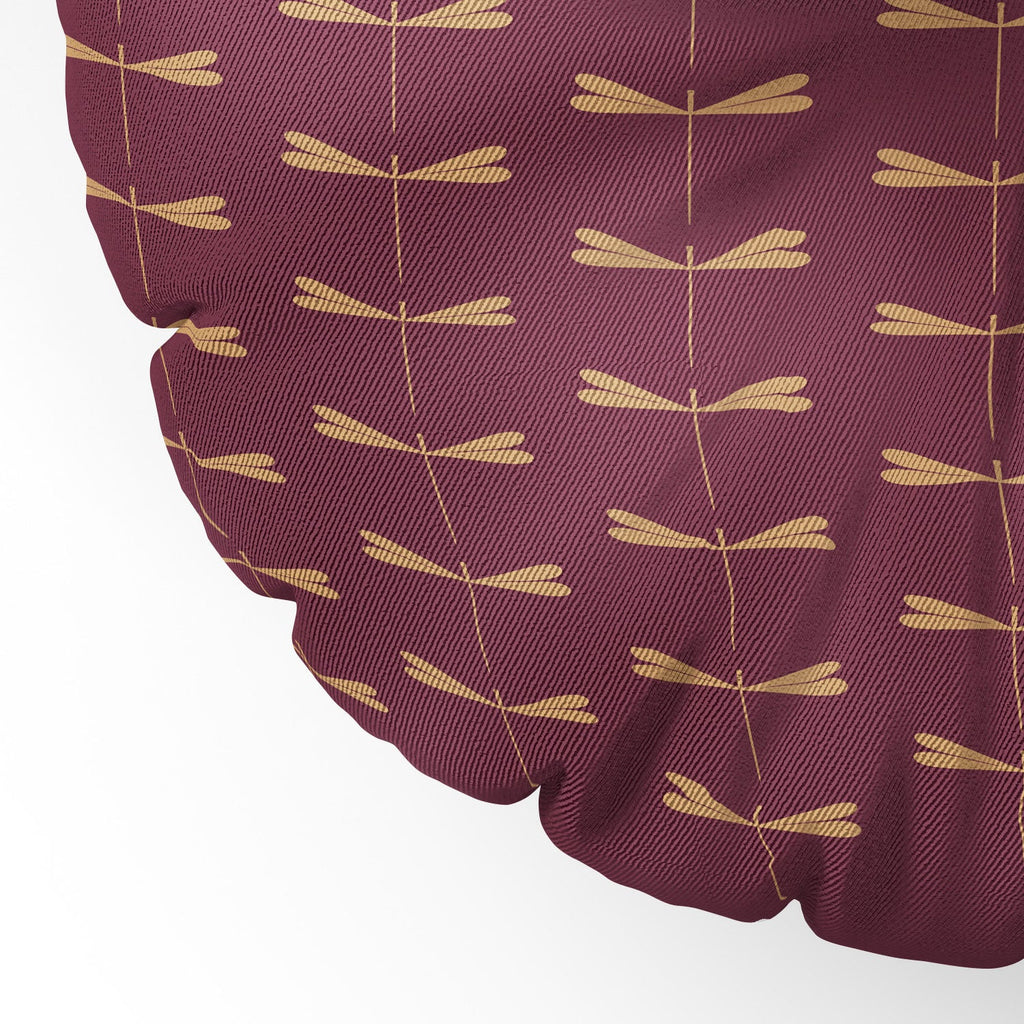 Colour Poems Dragonfly Pattern Mauve Floor Pillow Round