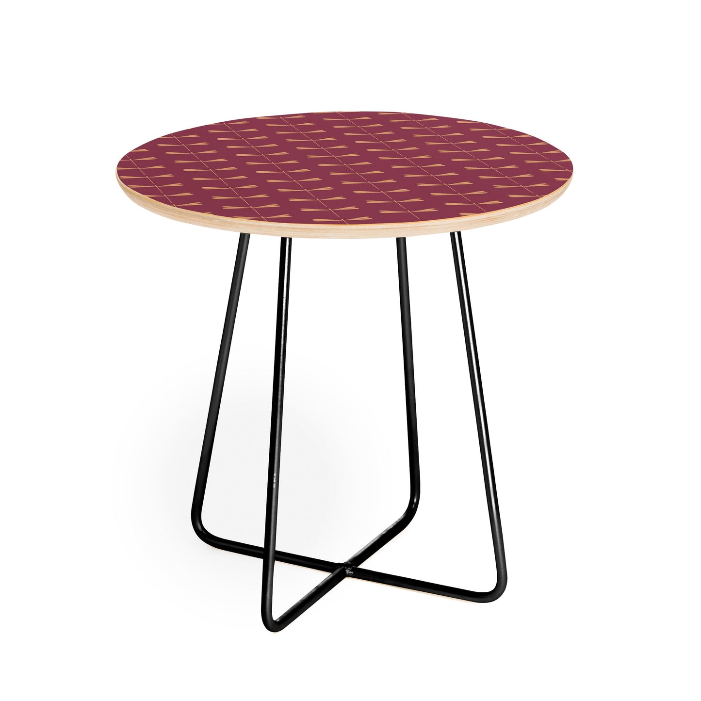 Colour Poems Dragonfly Pattern Mauve Round Side Table