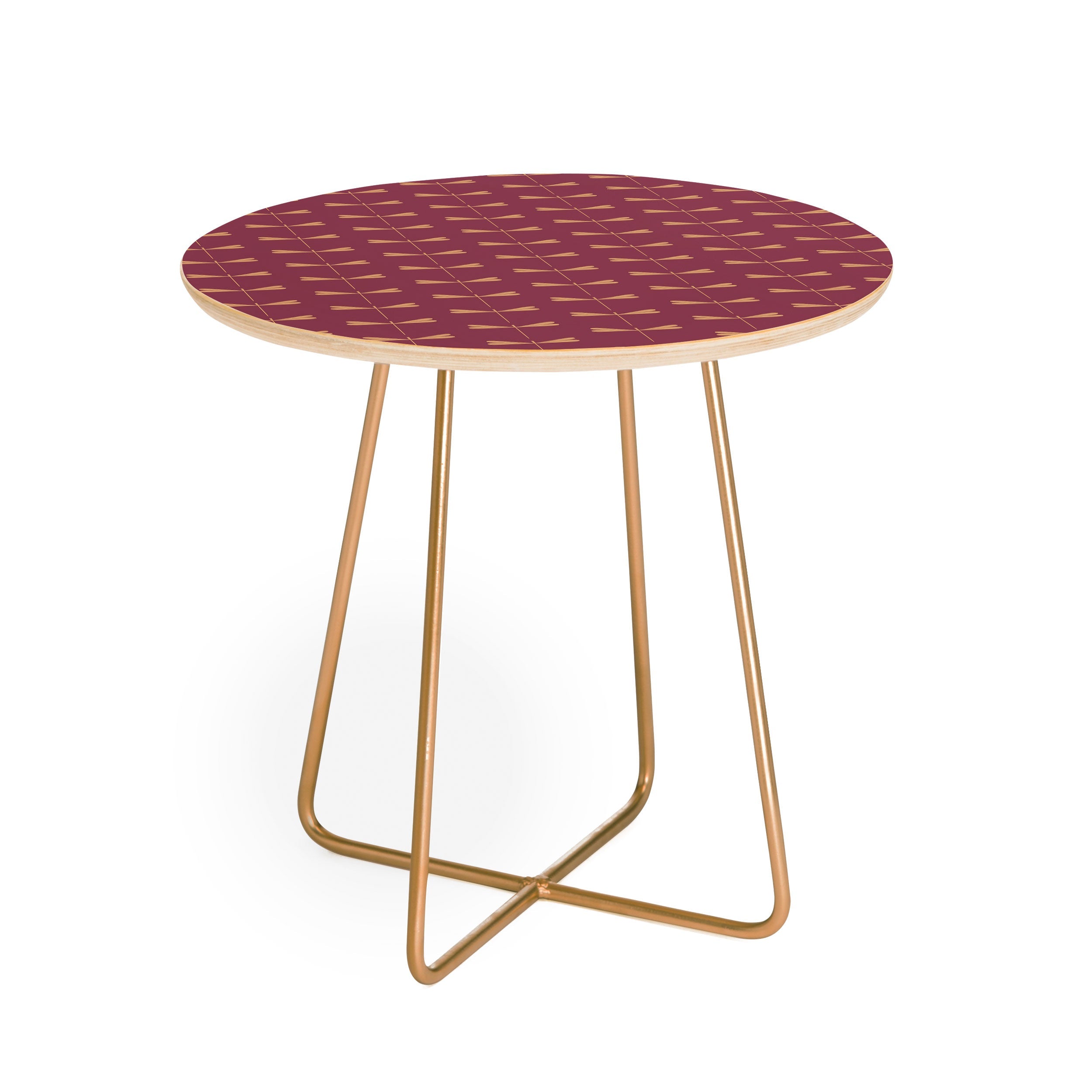 Colour Poems Dragonfly Pattern Mauve Round Side Table