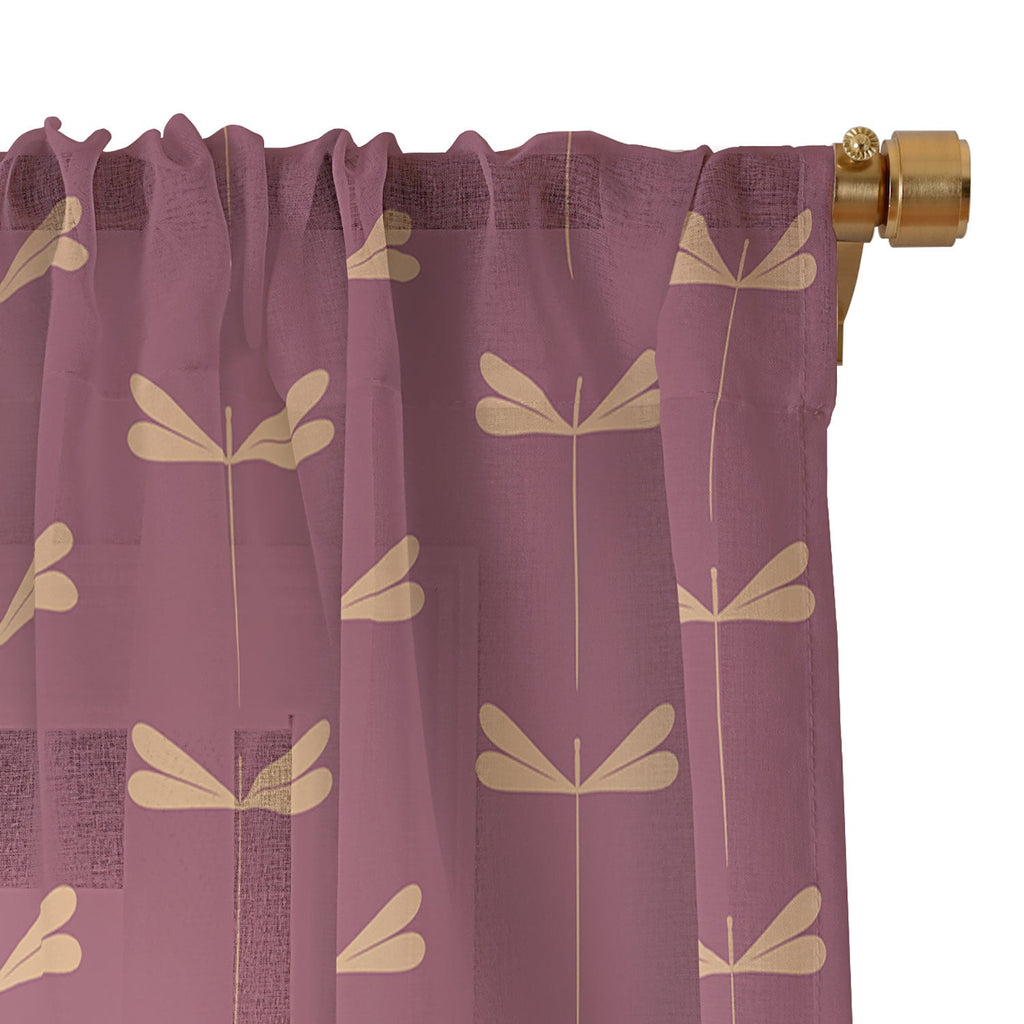 Colour Poems Dragonfly Pattern Mauve Sheer Non Repeat