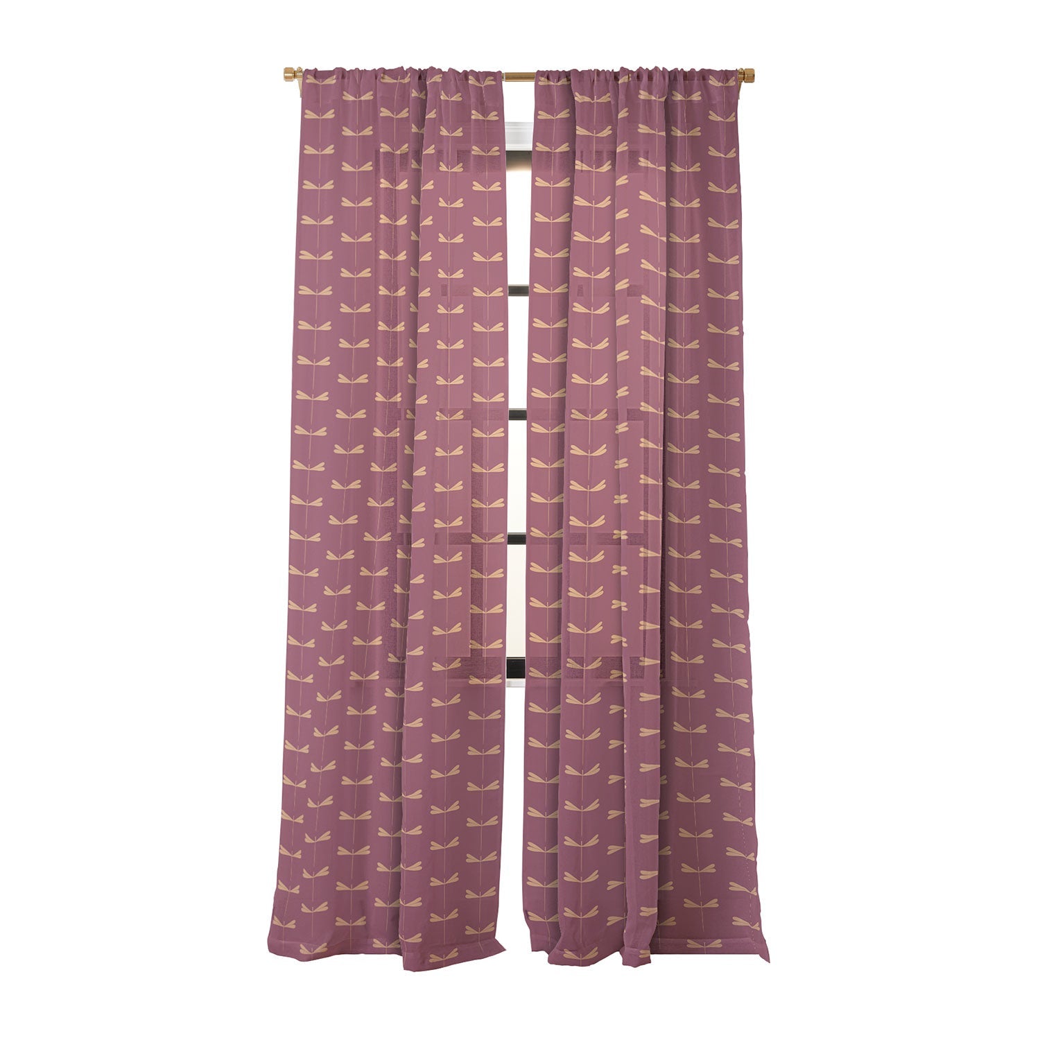 Colour Poems Dragonfly Pattern Mauve Sheer Non Repeat