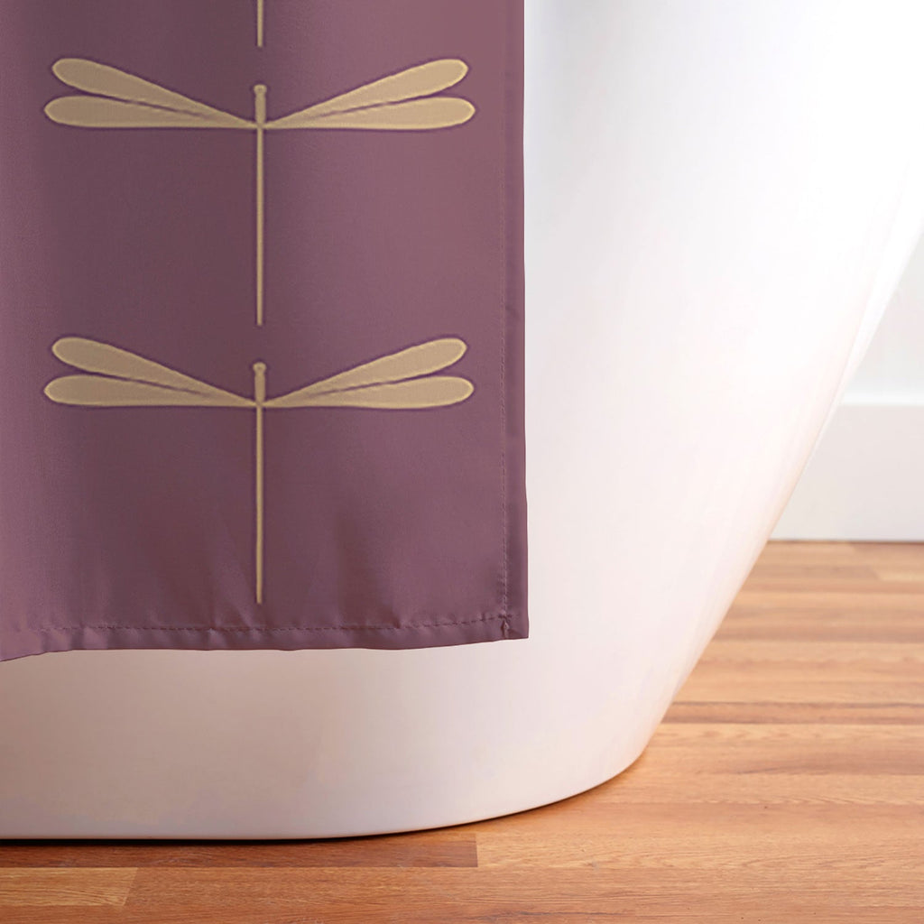 Colour Poems Dragonfly Pattern Mauve Shower Curtain