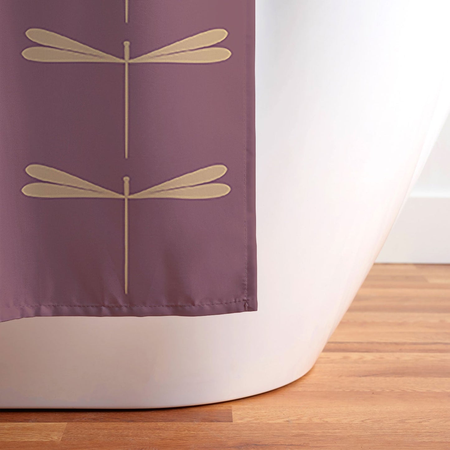 Colour Poems Dragonfly Pattern Mauve Shower Curtain