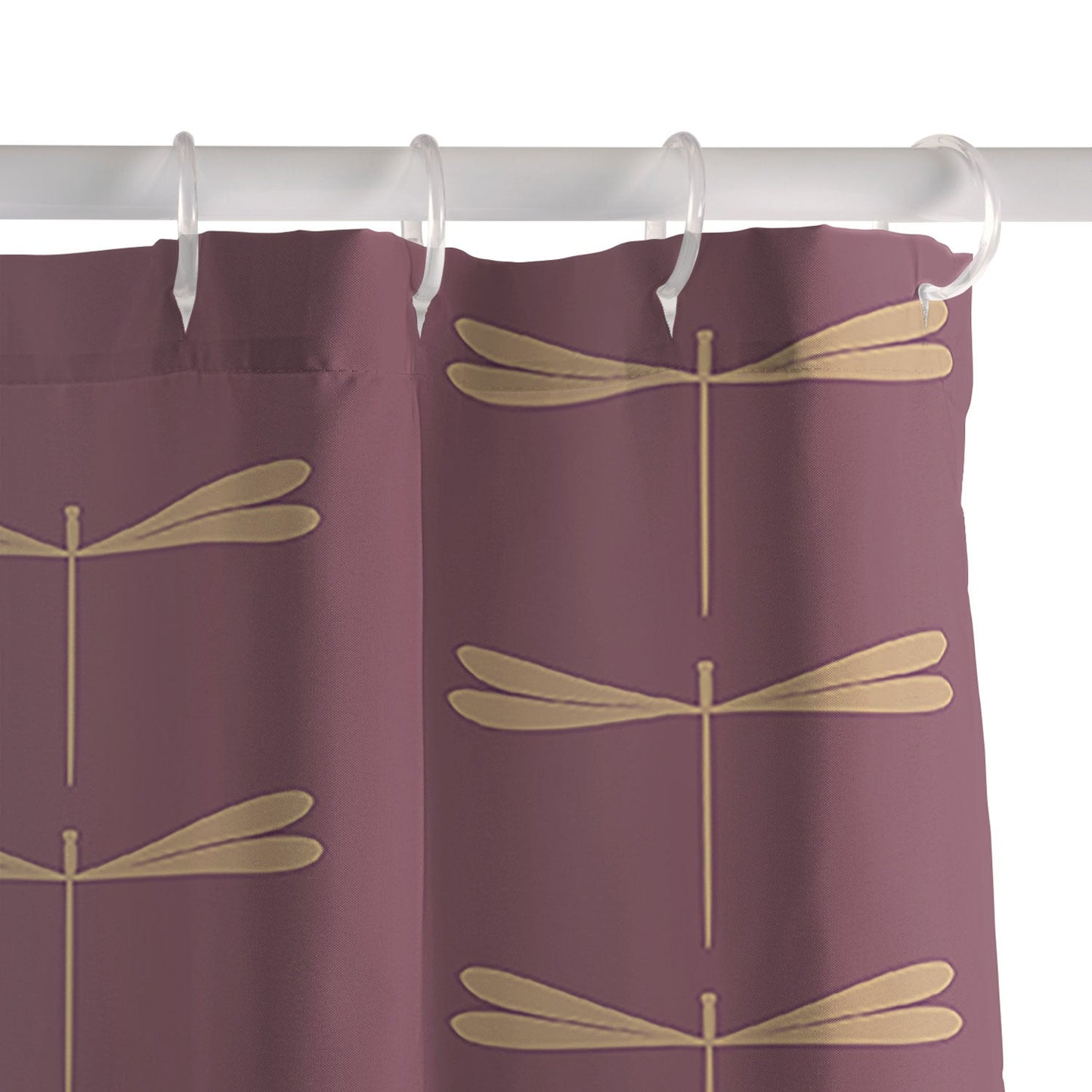 Colour Poems Dragonfly Pattern Mauve Shower Curtain