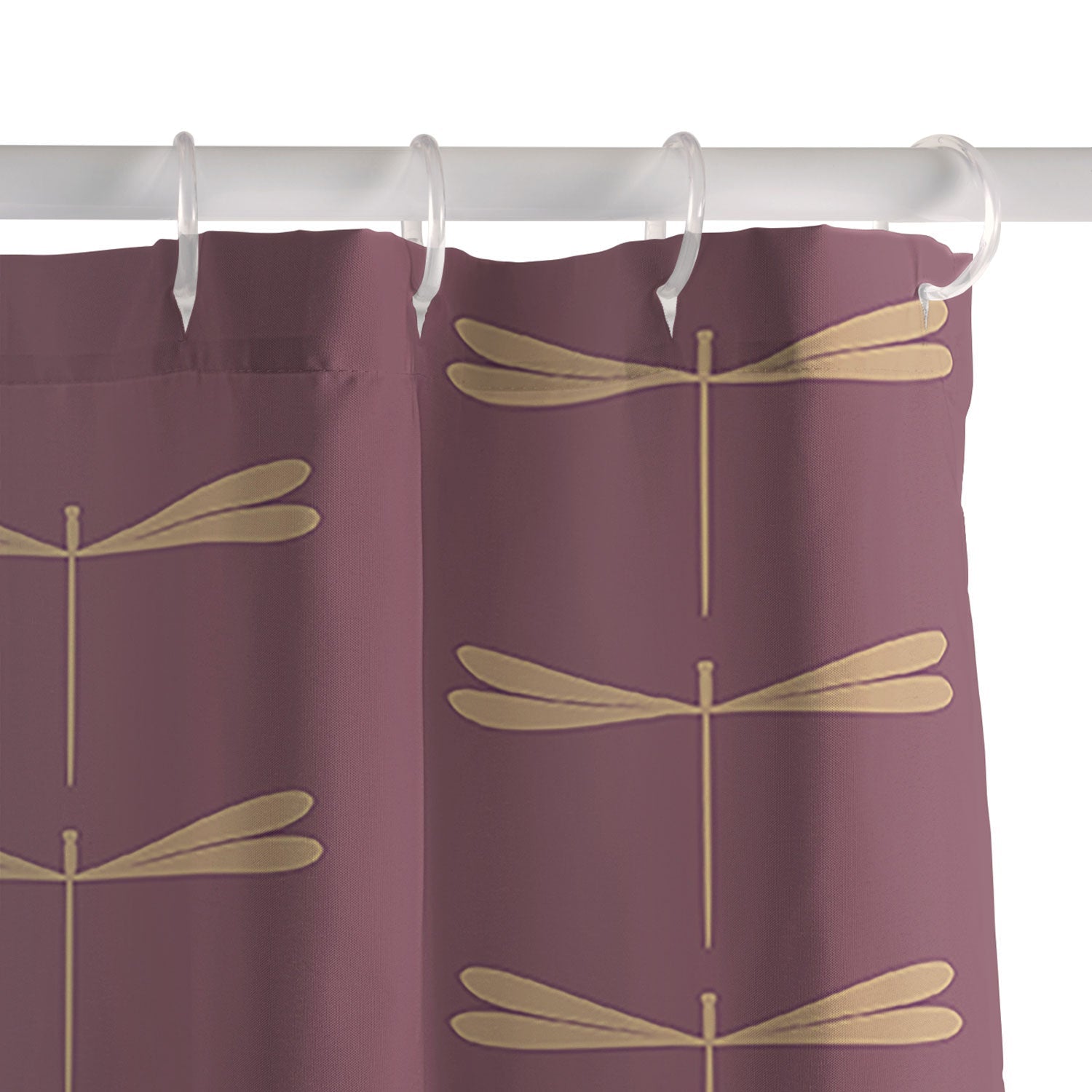 Colour Poems Dragonfly Pattern Mauve Shower Curtain