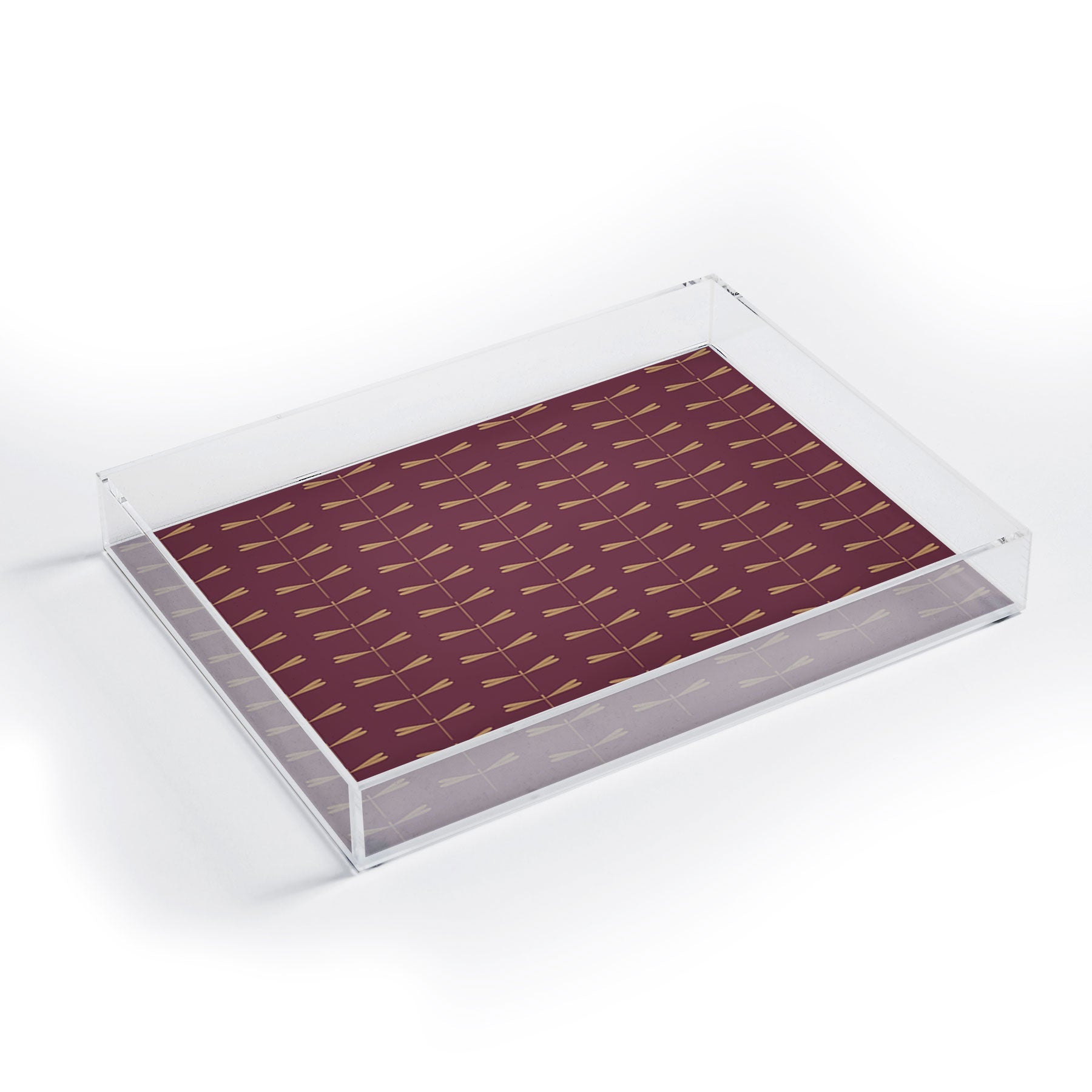 Colour Poems Dragonfly Pattern Mauve Acrylic Tray