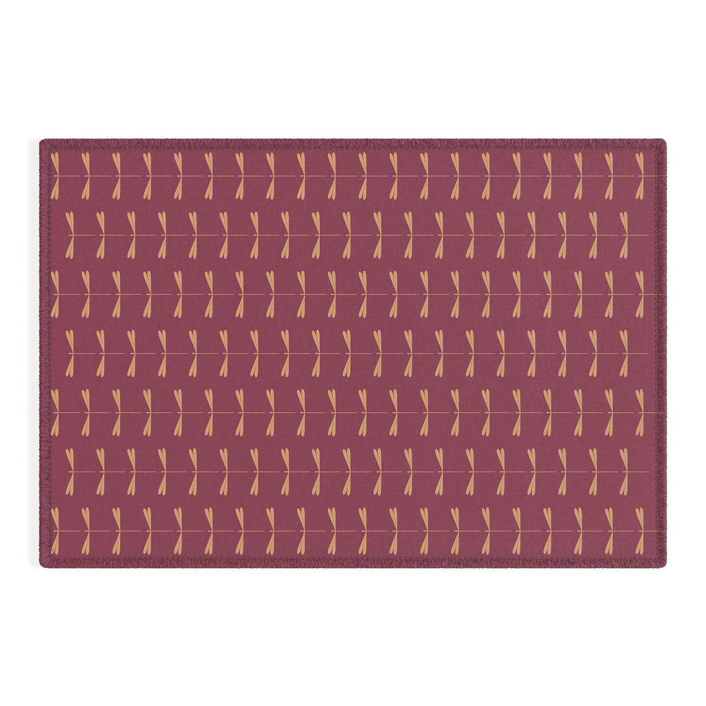 Colour Poems Dragonfly Pattern Mauve Outdoor Rug