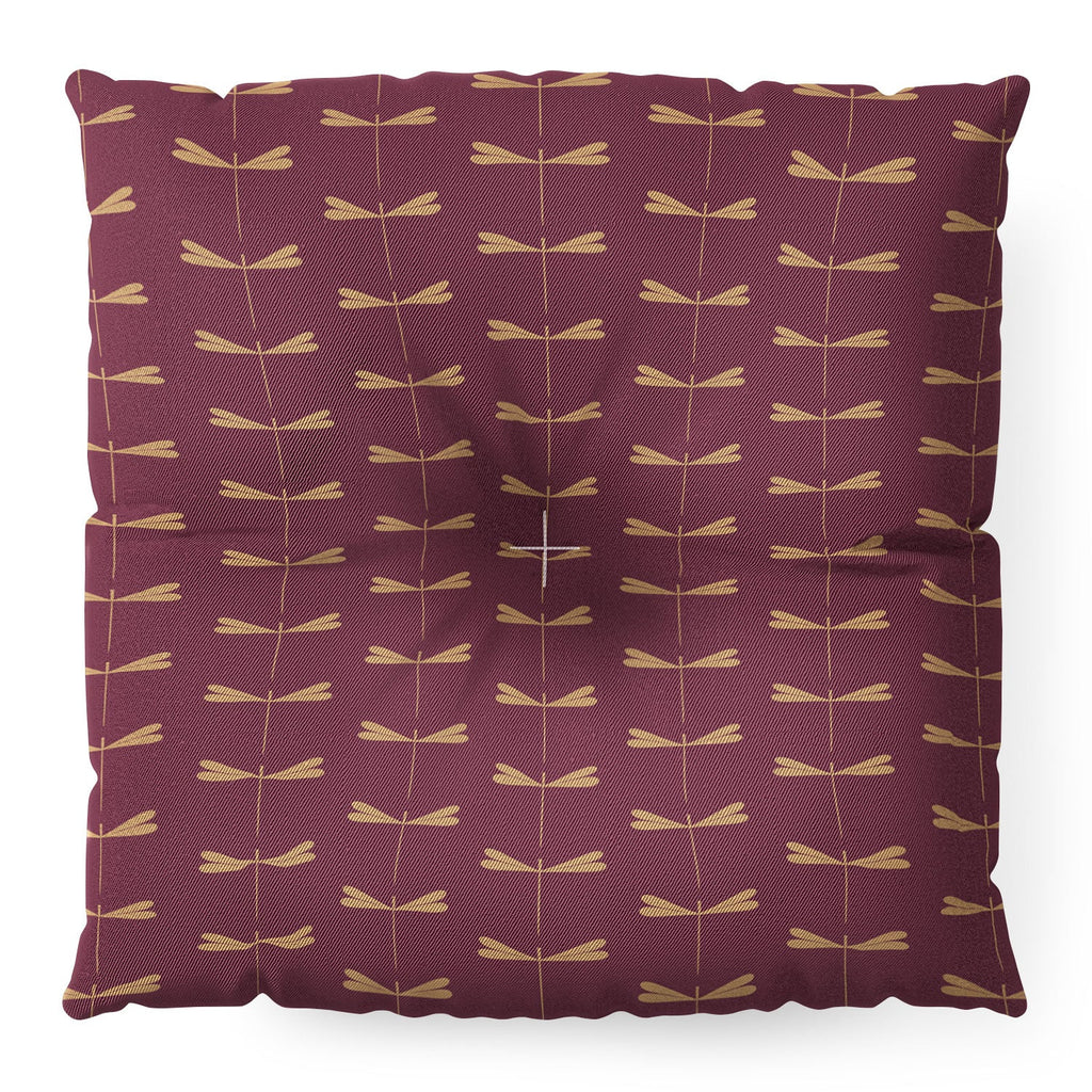 Colour Poems Dragonfly Pattern Mauve Floor Pillow Square