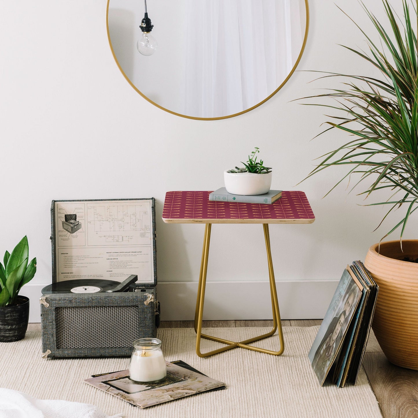 Colour Poems Dragonfly Pattern Mauve Side Table